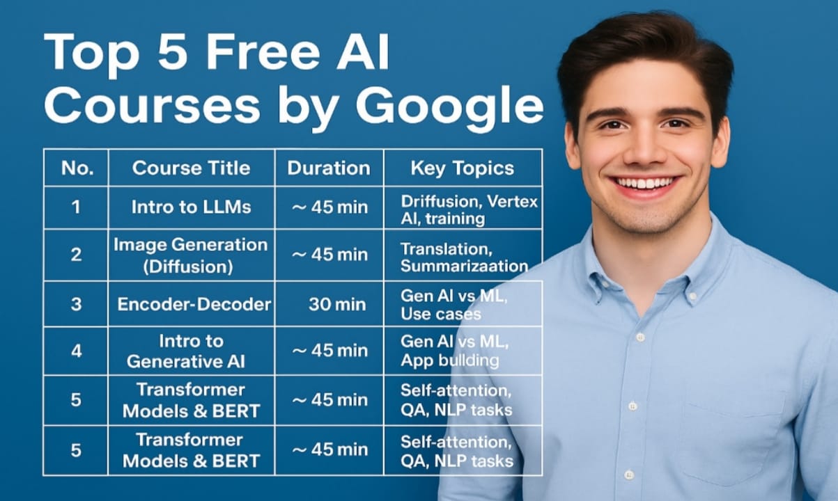 Top 5 Free AI Courses by Google (2025)