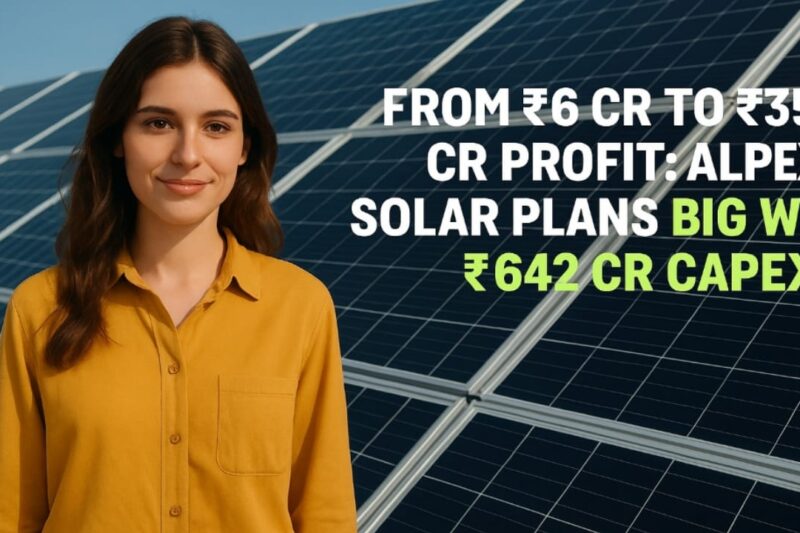 From ₹6 Cr to ₹35 Cr Profit: Alpex Solar Plans Big With ₹642 Cr Capex