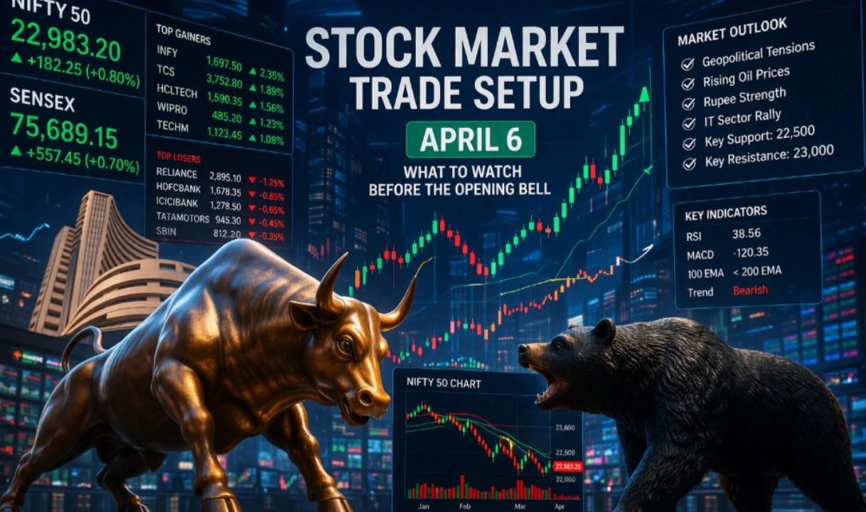 6 अप्रैल के लिए ट्रेड सेटअप: ओपनिंग बेल से पहले जानने वाली 15 अहम बातें