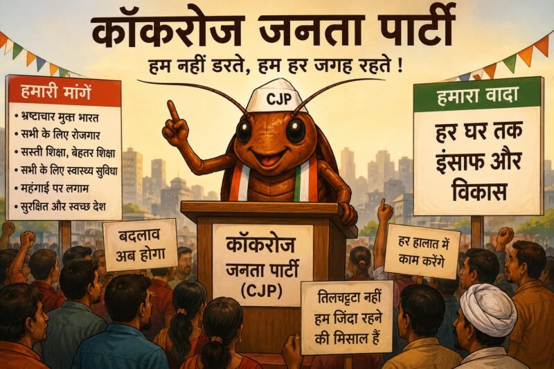 कॉकरोज जनता पार्टी: राजनीति का नया नाम